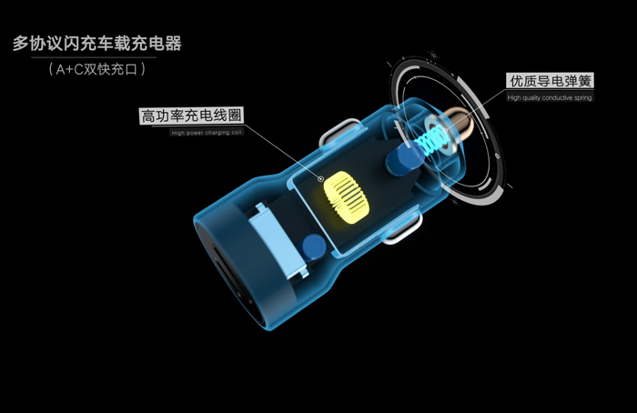 福州三维动画|车充由实变透三维产品动画